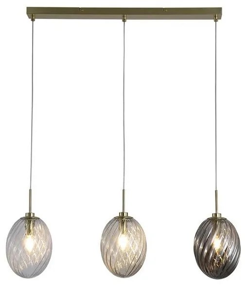 Lustra cu 3 pendule sticla colorata Whirl