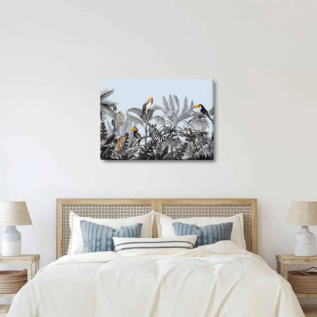 Tablou - Animale în pădurea tropicală (70x50 cm)