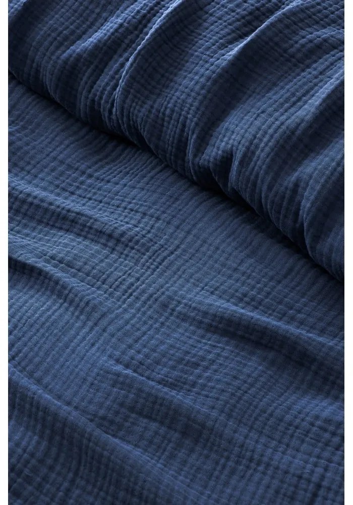 Cuvertură albastru-închis din muselină 220x250 cm Muslin – Mijolnir