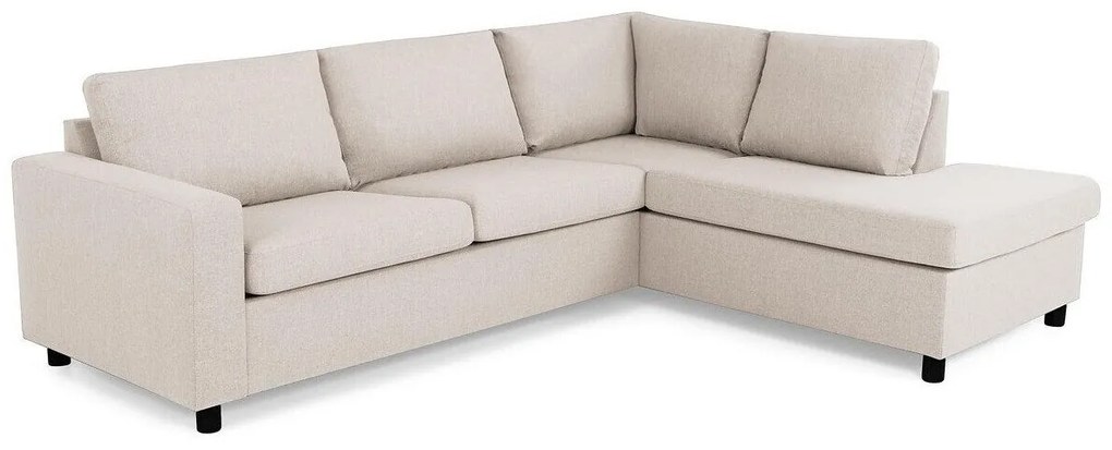 Colțar Scandinavian Choice C148Beige, Negru, 250x195x79cm, Picioare: Plastic