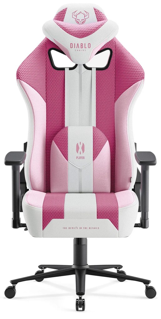 Scaun gaming Diablo X-Player 2.0 din material Normal Size Marshmallow Pink
