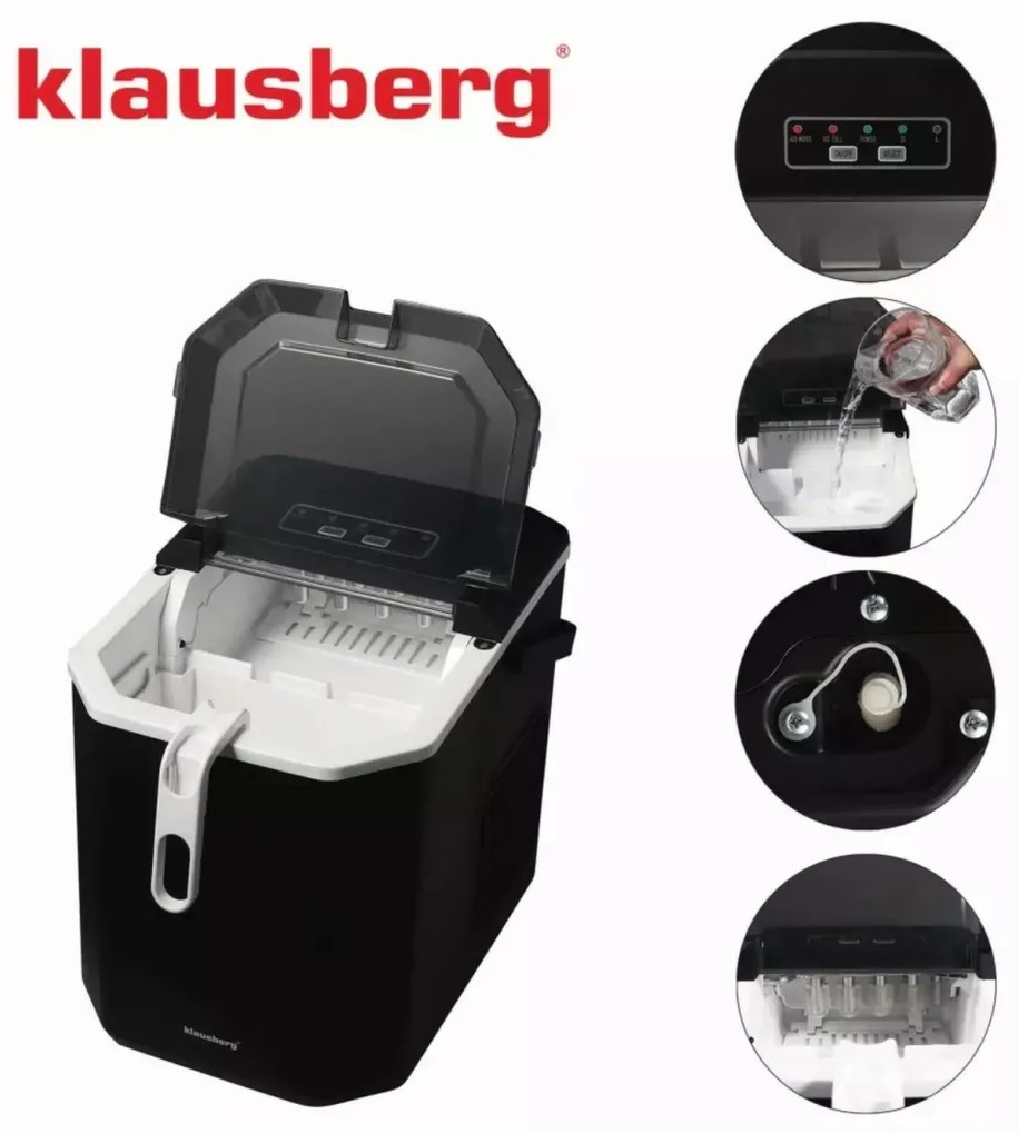 Aparat pentru gheata cu panou LED, 1,2 L Klausberg KB7883, negru