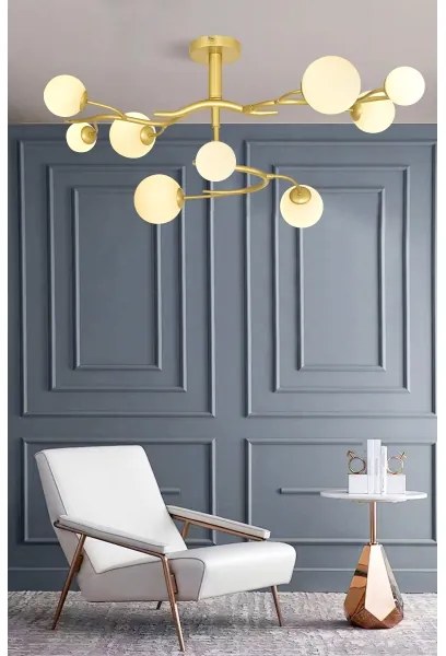 Lustră LED aplicată Brilagi MISTEL 9xG9/3W/230V auriu/alb