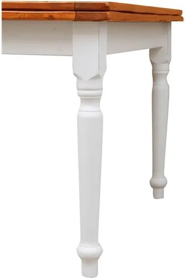 Masa pliabila, L120(240) 120 H80 cm, culoare nuc alb antic, Lemn masiv