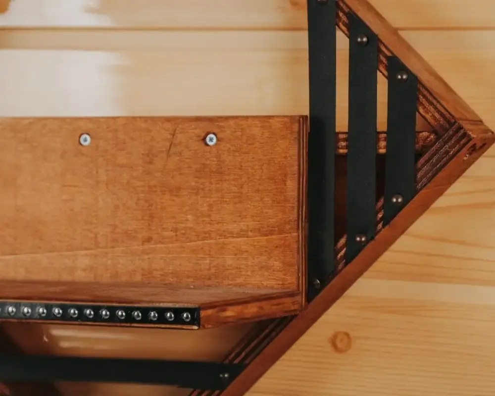 Raft de perete lemn stratificat Epsilon Homs 42 x 42 x 12 cm, maro