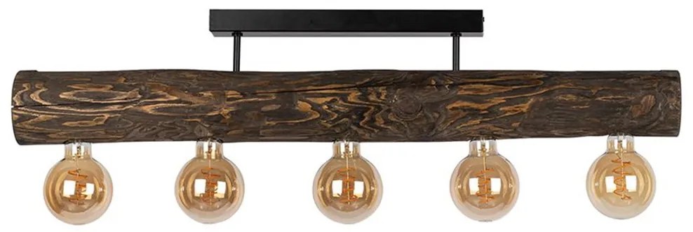 Spot-Light DO6997556 - Lustră aplicată TRABO 5xE27/60W/230V, lemn de pin