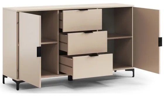 Comodă LORA, cu sertare și uși, bej