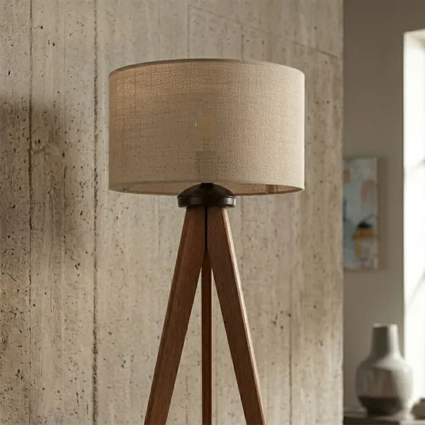 Lampadar AIDA 1xE27/15W/230V stejar/rafie