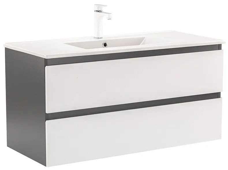 Dulap inferior Vario Forte 100 cu lavoar antracit-alb