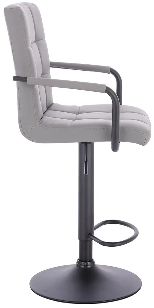 HC1015WP Scaun Gri Piele Ecologica Bază Neagră