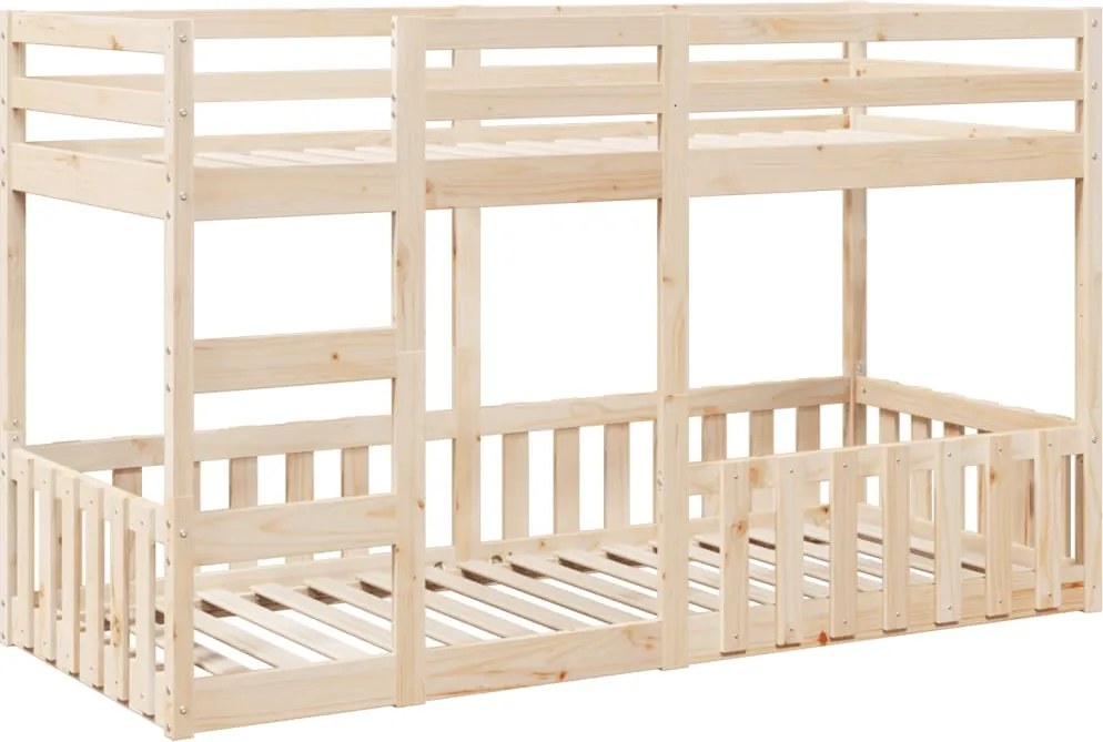 vidaXL Pat supraetajat, 80x200 cm, lemn masiv de pin