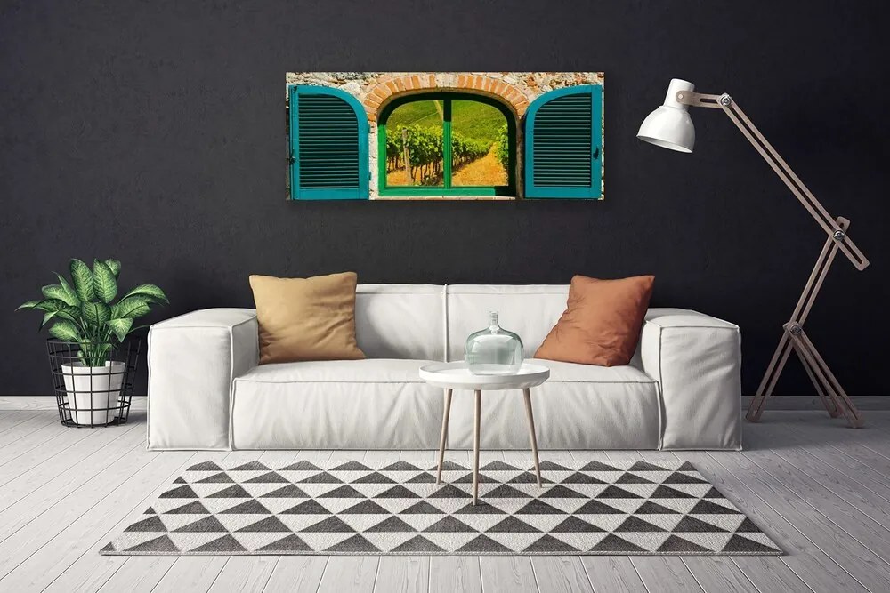 Tablou pe panza canvas Fereastra Peisaj Maro Albastru