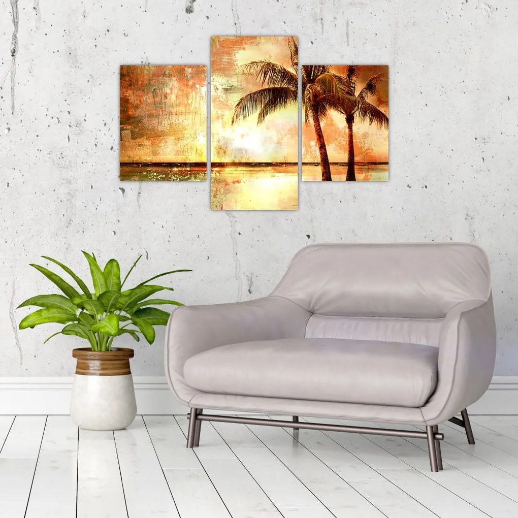 Tablou - Palmieri pe plajă (90x60 cm)
