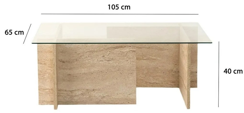 Măsuță de conferință New Escape Travertine