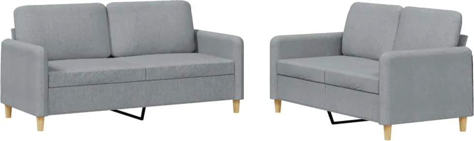 vidaXL Set de canapele cu perne, 2 piese, gri deschis, textil