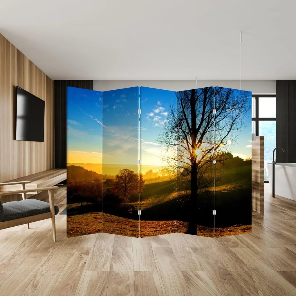 Paravan - Răsăsrit de soare (210x170 cm)