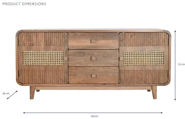 Comoda, natur, din lemn de jamun, Sorrel