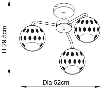 Endon 91968 - Plafonieră aplicată DIMPLE 3xE14/25W/230V auriu/bej fumuriu