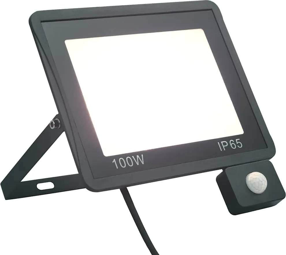 vidaXL Proiector LED cu senzor, 100 W, alb rece