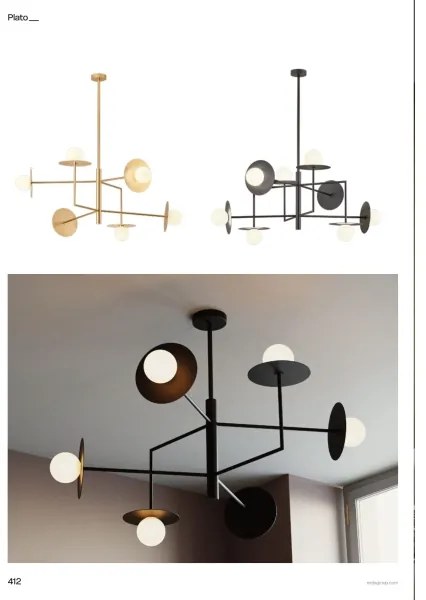 Redo 01-2735 - Candelabru pe tijă PLATO 8xG9/10W/230V auriu