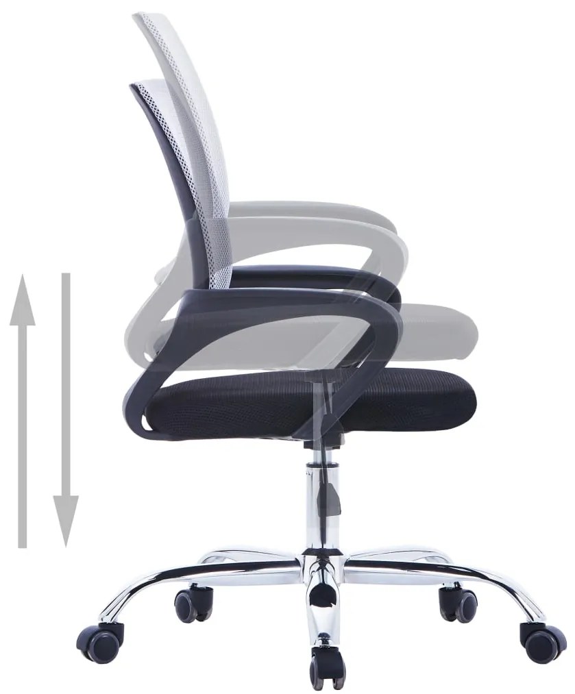 Scaun birou cu spatar din plasa, gri, material textil 1, Gri