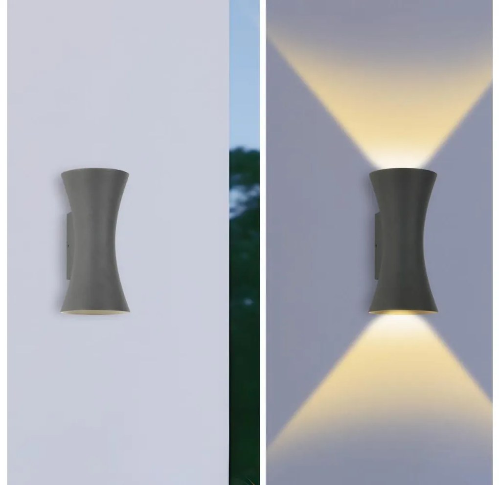 Brilagi - Aplica LED de exterior BICON, 10W, 230V, antracit, IP44