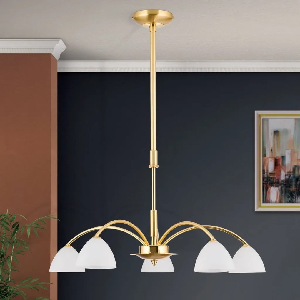 Candelabru 5 brate elegant design modern OPALDESIGN, auriu mat