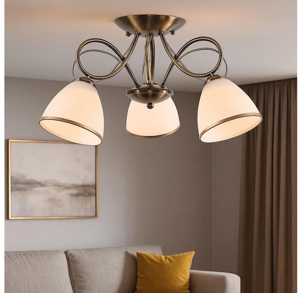 Brilagi - Lustră aplicată FRED 3xE27/60W/230V Ø 59 cm bronz