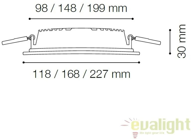 Spot incastrabil pt. tavan fals cu LED GROOVE FI1 30W ROUND 124018