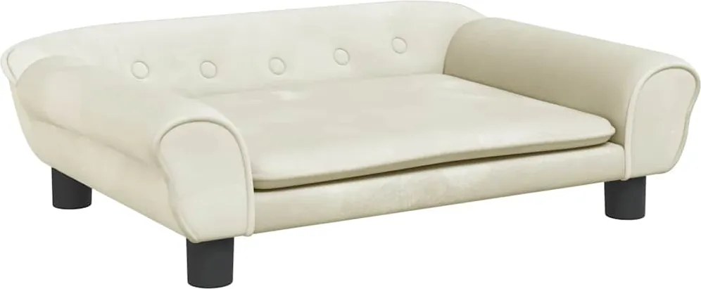 vidaXL Pat de câini, crem, 70x48x22 cm, catifea