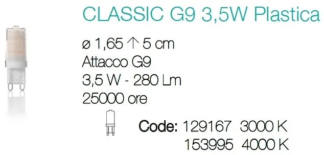 Bec LED G9 3.5W PLASTICA 4000K 153995