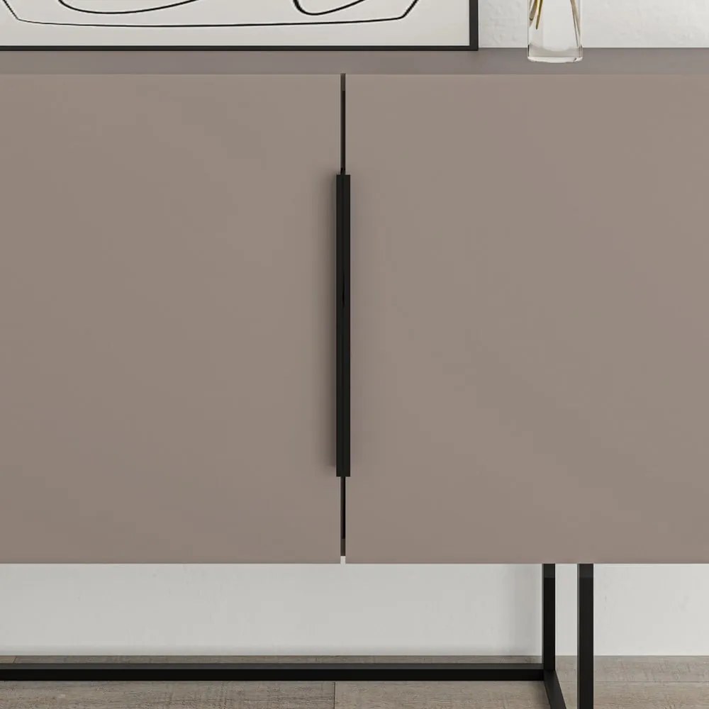 Comodă gri/bej joasă 200x80 cm Titan – Marckeric