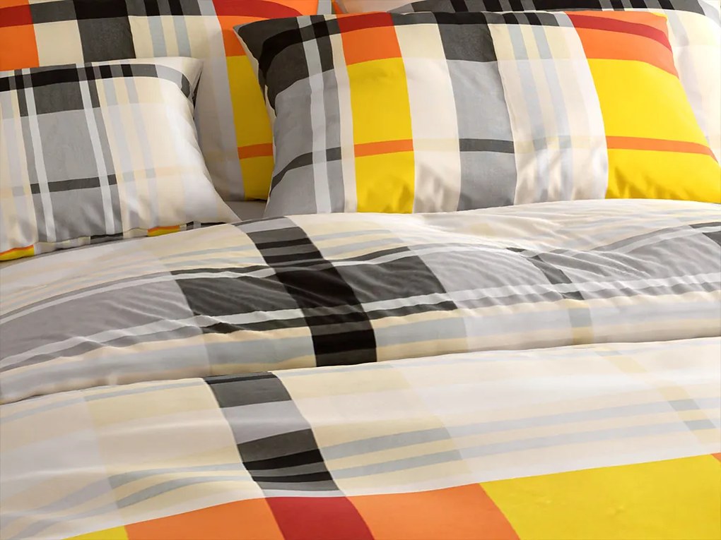 Lenjerie din bumbac Renforcé ORANGE KUBE colorat Dimensiune lenjerie de pat: 70 x 90 cm | 140 x 200 cm