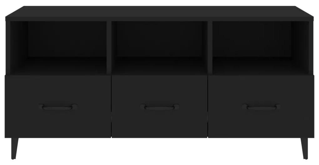 Comoda TV, negru, 102x35x50 cm, lemn compozit Negru, 1