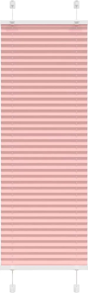 vidaXL Jaluză plisată roz 45x100 cm Lățime țesătură 44,4cm poliester