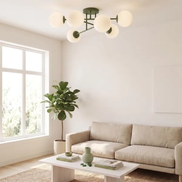 Lustră aplicată ROMA 6xE14/10W/230V verde
