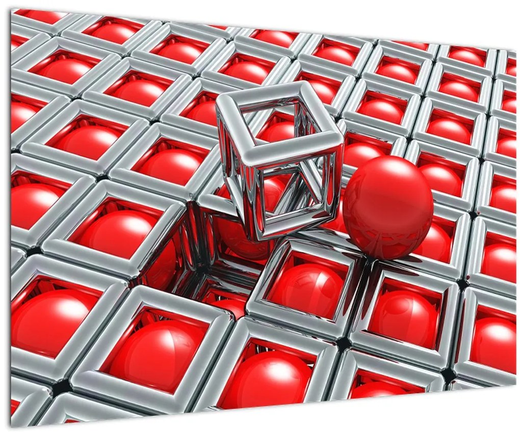 Tablou - Abstract metalic 3D (90x60 cm)