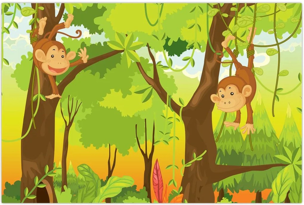 Tablou - Maimuțe (90x60 cm)