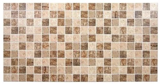 Panou decorativ, PVC, model mozaic, nuante maro murdar, 96x48.5cm