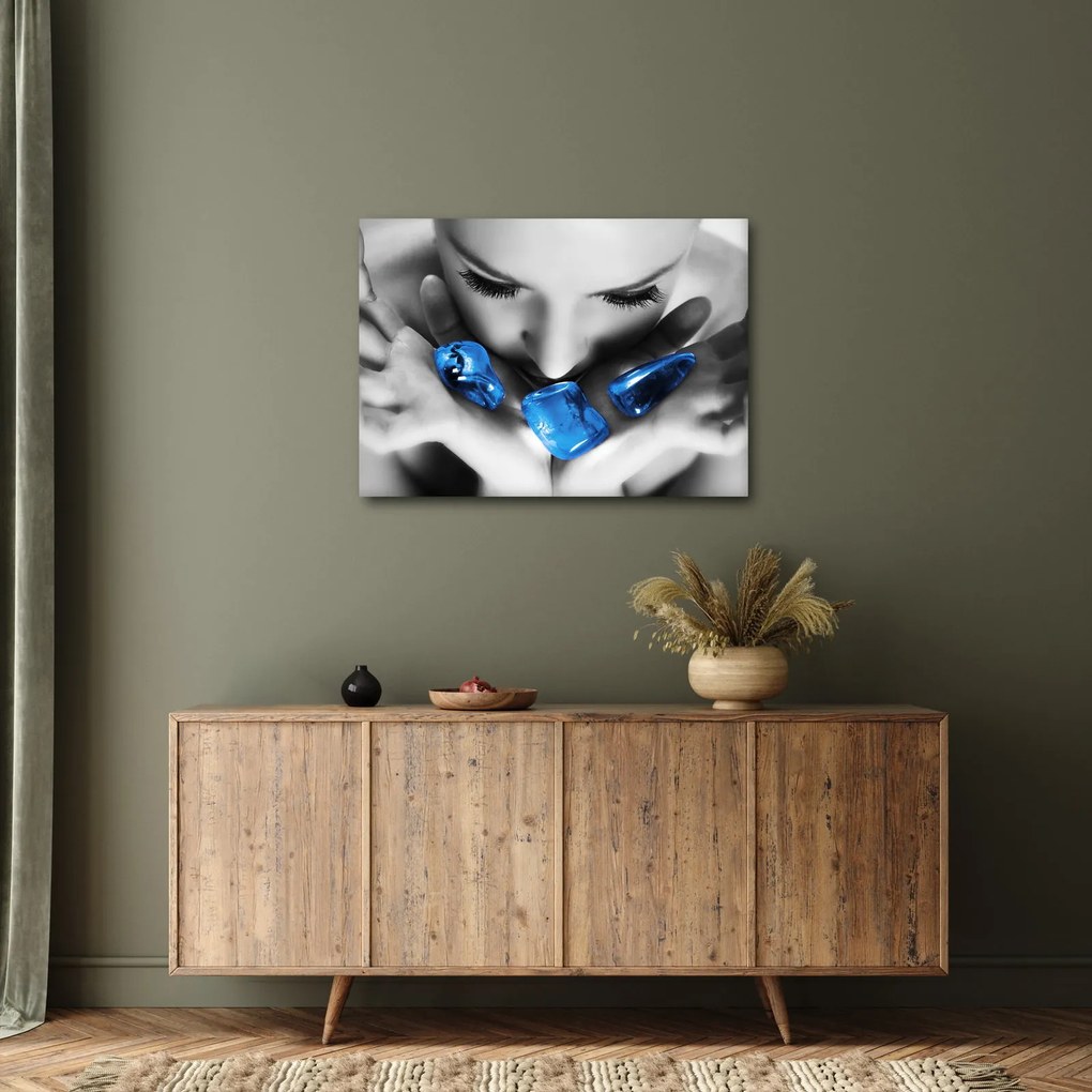 Tablou cu portretul femeii cu pietre (70x50 cm)