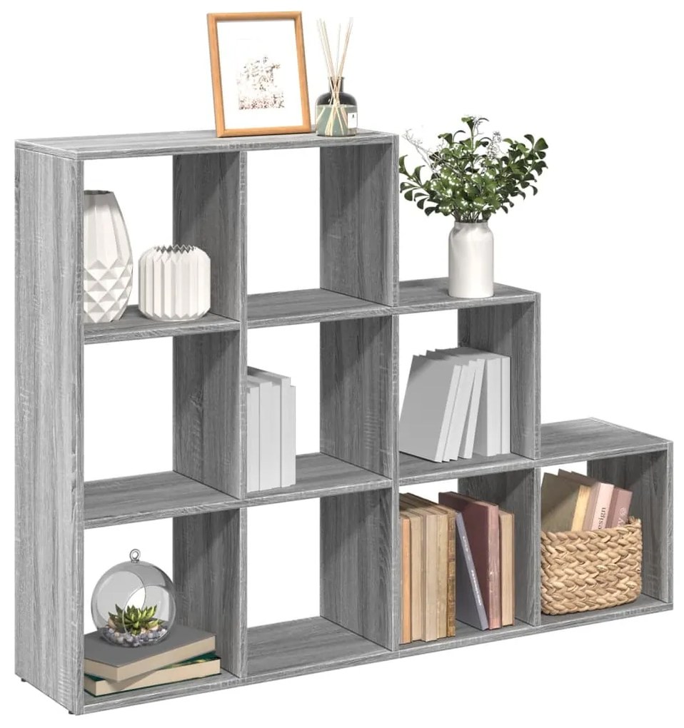 vidaXL Bibliotecă/separator cameră sonoma gri 137,5x29x103,5 cm lemn