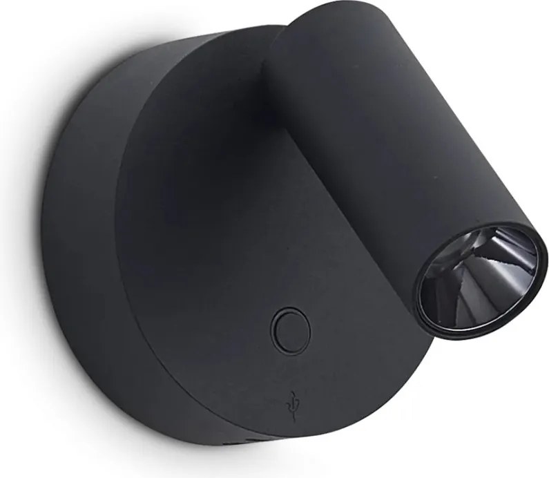 Aplica cu reader LED directionabil USB-C ELF AP NERO