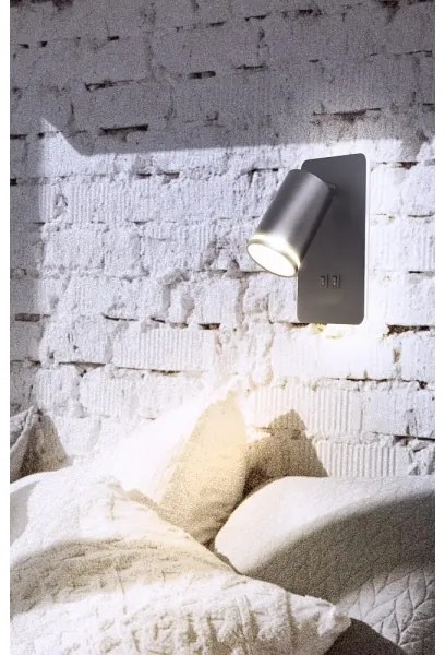 Spot LED de perete PARIS 1xGU10/10W/230V + LED/6W/230V negru