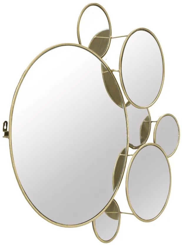 Set 7 oglinzi decorative aurii cu rama din metal, 81x73x7,5 cm, Glam Mauro Ferretti