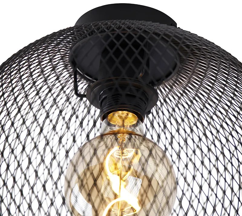 Plafoniera moderna neagra 30 cm - Mesh Ball