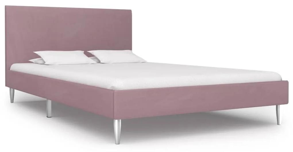 280957 vidaXL Cadru de pat, roz, 120 x 200 cm, material textil