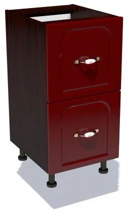 Corp inferior 40 cu 2 sertare metalice pentru greutate Zebra MDF tulip rosu