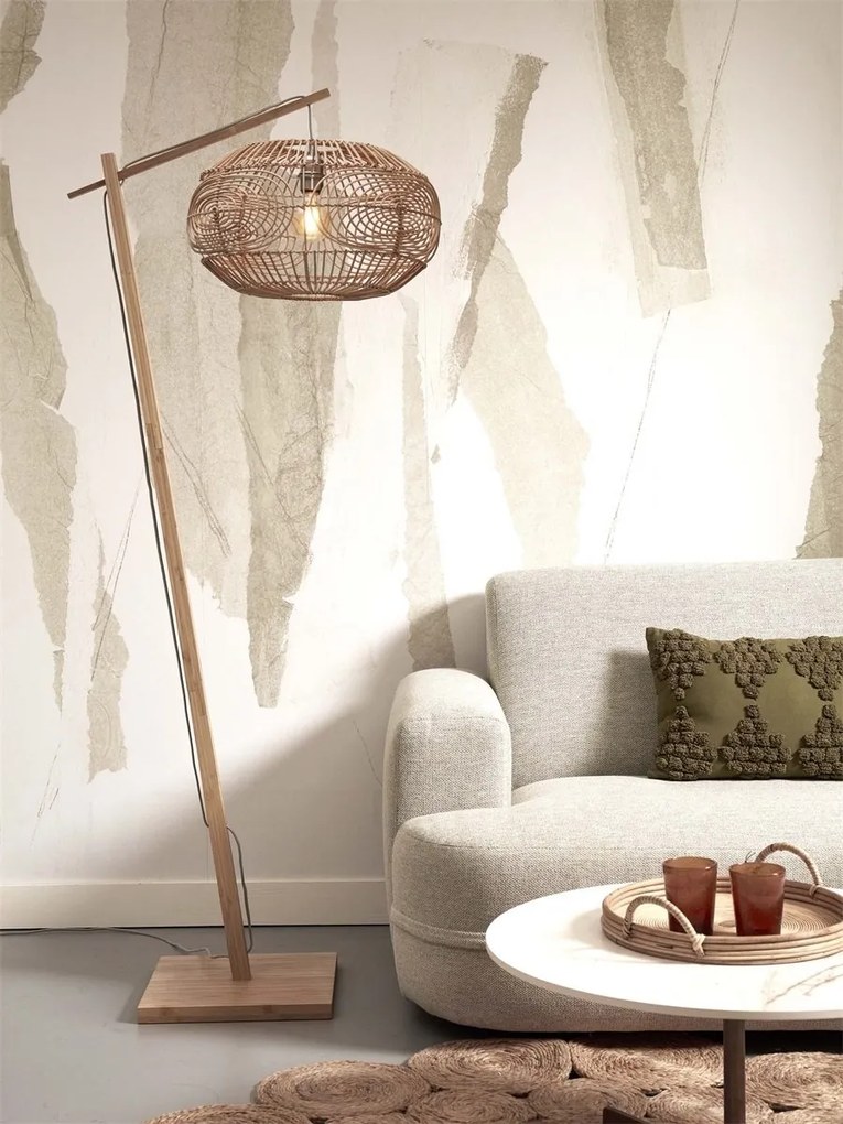 Lampadar eco din bambus cu ratan Madeira nat/48cm, nat