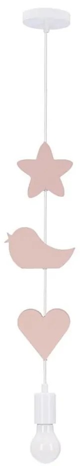 Lustră pentru copii cu cablu TRIO 1xE27/20W/230V roz/alb