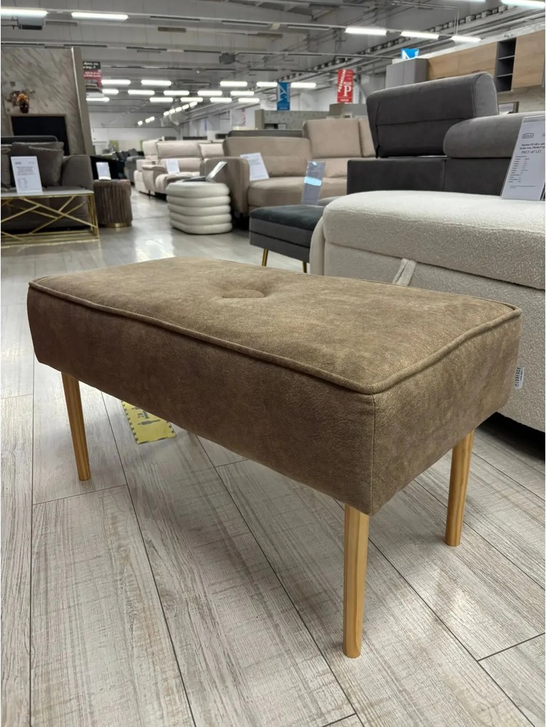 PRODUS RESIGILAT - Bancheta SQUARE, cappuccino, stofa catifelata, 80x4